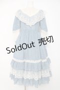Innocent World / トワルドジュイ アニバーサリードレス M ブルー×生成り Y-26-03-20-131-IW-OP-SZ-ZY