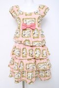 Emily Temple cute / フェアリーテールフレームプリントティアードワンピース  ピンク Y-26-03-20-139-ET-OP-SZ-ZY