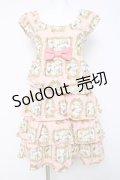 Emily Temple cute / フェアリーテールフレームプリントティアードワンピース  ピンク Y-26-03-20-139-ET-OP-SZ-ZY