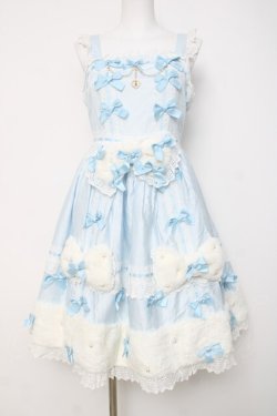 画像1: BABY, THE STARS SHINE BRIGHT / Ruban de Noel Neigeジャンパースカート  サックス Y-26-03-20-142-BA-OP-SZ-ZY