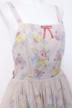 画像3: axes femme kawaii / クラシックブーケ柄ジャンスカ M ピンク Y-26-03-20-143-AX-OP-SZ-ZY