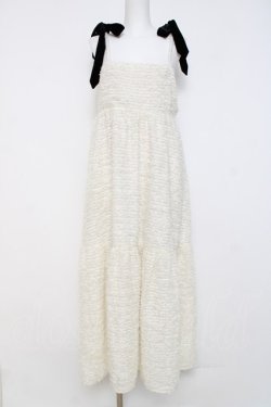 画像1: axes femme / リボン付ジャガードワンピース F 生成り Y-26-03-20-145-AX-OP-SZ-ZY