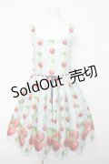 Emily Temple cute / トリプルStrawberryノースリーブワンピース  サックス Y-26-03-20-150-ET-OP-SZ-ZY