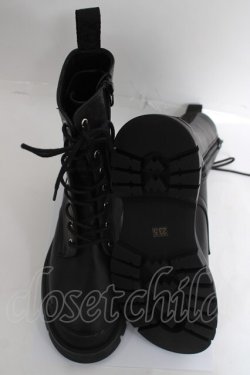 画像5: rezen / 椿刺繍レースアップブーツ 23.5 漆黒 Y-26-03-20-015-LO-SH-SZ-ZY