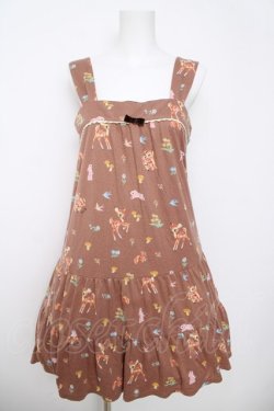 画像1: Emily Temple cute / パレード デ フォレットプリントカットソーワンピース  ブラウン Y-26-03-20-165-ET-OP-SZ-ZY