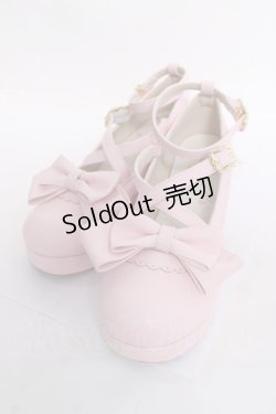 画像1: Amavel / ファーぽんリボン付クロスパンプス LL ピンク Y-26-03-20-016-CA-SH-SZ-ZY