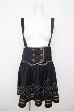 画像1: Blue rouge / サス付きラインスカート  紺 Y-26-03-20-167-CA-SK-SZ-ZY