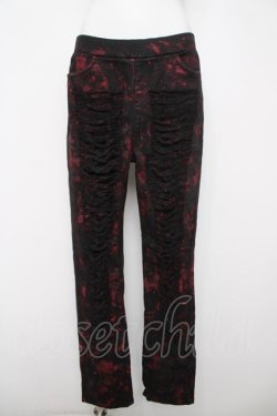 画像1: SEX POT ReVeNGe / GRUNGE PUNK CRUSH STRETCH スキニーパンツ L ブラック/レッド Y-26-03-20-169-SP-PA-SZ-ZY