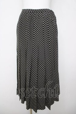 画像1: INGEBORG / ドット柄プリーツスカート  黒 Y-26-03-20-174-LO-SK-SZ-ZY