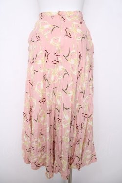 画像2: INGEBORG / 百合柄スカート  ピンク Y-26-03-20-176-LO-SK-SZ-ZY