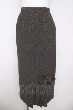 画像1: INGEBORG / 裾リボン付きドットスカート  黒 Y-26-03-20-180-LO-SK-SZ-ZY