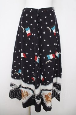 画像1: KANEKO ISAO / 旗プリントスカート  紺 Y-26-03-20-183-EL-SK-SZ-ZY