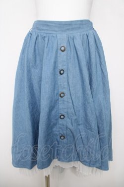 画像1: axes femme / 釦付フィッシュテールスカート M サックス Y-26-03-20-191-AX-SK-SZ-ZY