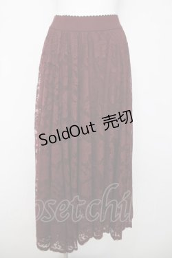 画像1: axes femme / レースサーキュラースカート M ワイン Y-26-03-20-192-AX-SK-SZ-ZY