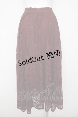 画像2: axes femme / レースサーキュラースカート M ワイン Y-26-03-20-192-AX-SK-SZ-ZY