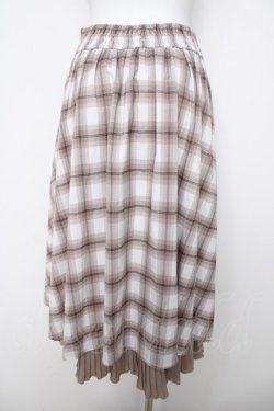 画像2: axes femme / ビッグチェックミディスカート F ベージュ Y-26-03-20-193-AX-SK-SZ-ZY