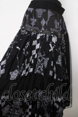 画像3: SEX POT ReVeNGe / GRIMMレイヤードスカート  黒×グレー Y-26-03-20-203-SP-SK-SZ-ZY