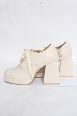 画像2: axes femme POETIQUE / レースアップシューズ S 生成り Y-26-03-20-019-AX-SH-SZ-ZY