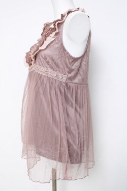 画像2: axes femme / チュールフリルアウタータンク M 淡ピンク Y-26-03-20-022-AX-TO-SZ-ZY