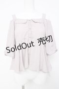 axes femme POETIQUE / 袖レース切り替えオフショルブラウス M 淡ピンク Y-26-03-20-023-AX-BL-SZ-ZY