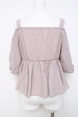 画像3: axes femme POETIQUE / 袖レース切り替えオフショルブラウス M 淡ピンク Y-26-03-20-023-AX-BL-SZ-ZY