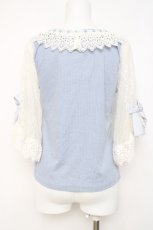 画像3: axes femme POETIQUE / リボンレース袖カットプルオーバー M サックス Y-26-03-20-024-AX-TO-SZ-ZY (3)
