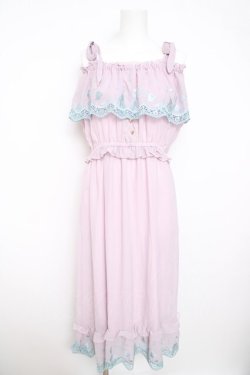 画像1: axes femme POETIQUE / オフショルロングワンピース(リトルマーメイド)  ピンク Y-26-03-21-045-AX-OP-SZ-ZY