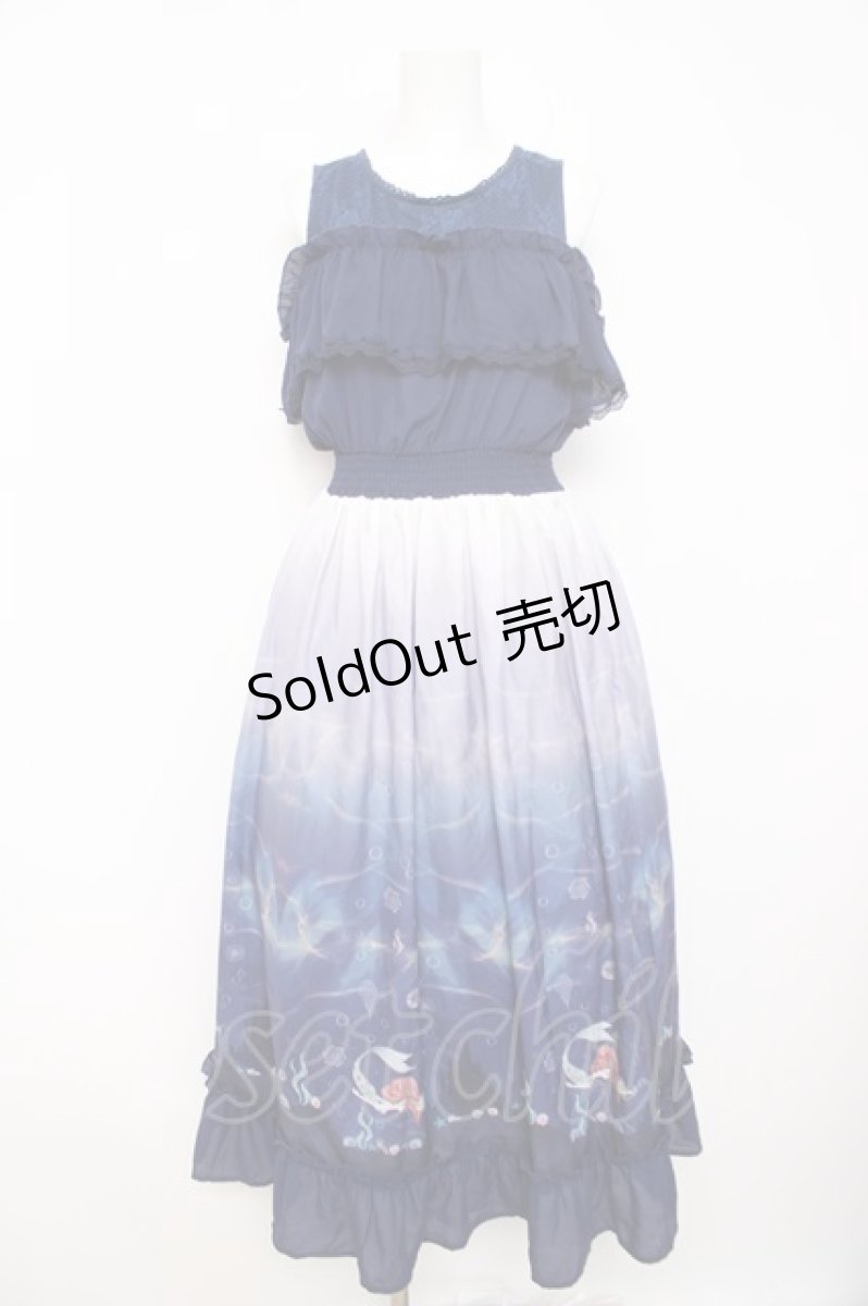 画像1: axes femme POETIQUE / リトル・マーメイド ワンピース  紺 Y-26-03-21-047-AX-OP-SZ-ZS (1)