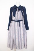 axes femme / レトロモチーフボータイワンピース M ラベンダー Y-26-03-21-050-AX-OP-SZ-ZY