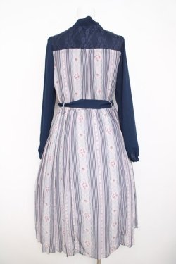 画像2: axes femme / レトロモチーフボータイワンピース M ラベンダー Y-26-03-21-050-AX-OP-SZ-ZY