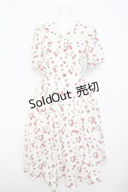 画像1: axes femme / チェリーローズ柄セーラーワンピース F 生成り Y-26-03-21-051-AX-OP-SZ-ZY