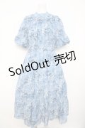 axes femme / オーガンジーフラワーワンピース  サックス Y-26-03-21-053-AX-OP-SZ-ZY