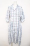 axes femme POETIQUE / チェック開襟シャツワンピース  サックス Y-26-03-21-054-AX-OP-SZ-ZY