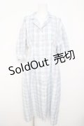 axes femme POETIQUE / チェック開襟シャツワンピース  サックス Y-26-03-21-054-AX-OP-SZ-ZY