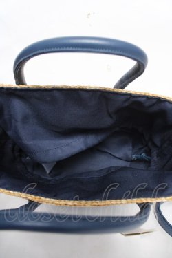 画像3: axes femme / バラ型押しポケットかごバッグ  紺 Y-26-03-21-004-AX-BG-SZ-ZY