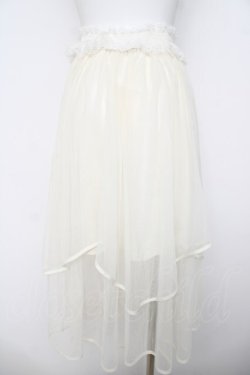 画像2: axes femme POETIQUE / サス付イレヘムチュールスカート  生成り Y-26-03-21-064-AX-SK-SZ-ZY