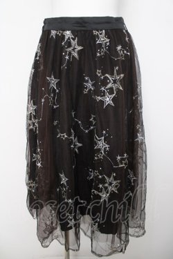 画像1: axes femme / お星さまチュールスカート  黒 Y-26-03-21-067-AX-SK-SZ-ZY