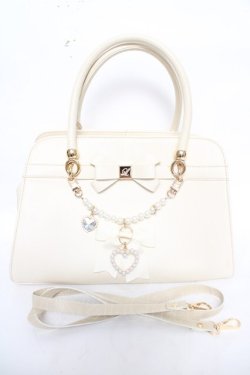 画像1: LIZ LISA / チャーム付きバッグ  アイボリー Y-26-03-21-006-LO-BG-SZ-ZY