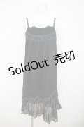 axes femme / 裾刺繍入りプリーツインナーワンピース M 黒 Y-26-03-21-009-AX-OP-SZ-ZY