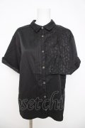 axes femme / ジャカード切替シャツ  黒 Y-26-03-21-010-AX-BL-SZ-ZY