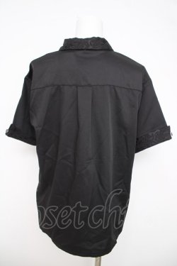 画像2: axes femme / ジャカード切替シャツ  黒 Y-26-03-21-010-AX-BL-SZ-ZY