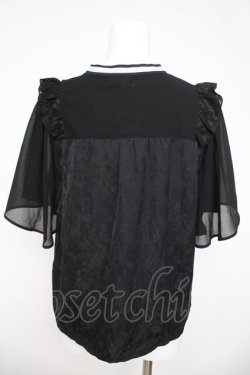 画像2: axes femme / ジャカードチャイナブラウス  黒 Y-26-03-21-012-AX-BL-SZ-ZY