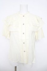 画像1: axes femme / ケープフリルブラウス M 生成り Y-26-03-21-013-AX-BL-SZ-ZS (1)