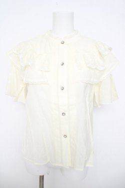 画像1: axes femme / ケープフリルブラウス M 生成り Y-26-03-21-013-AX-BL-SZ-ZY