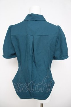 画像2: axes femme / コルセット風ダブルボタンブラウス  グリーン Y-26-03-21-014-AX-BL-SZ-ZY