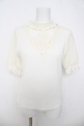 axes femme / モチーフレースデザインプルオーバー M 白 Y-26-03-21-018-AX-TO-SZ-ZY