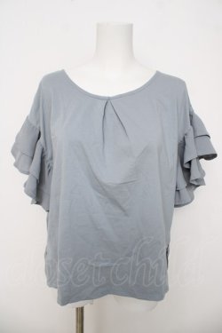 画像1: axes femme / 素材切替フリルプルオーバー  サックス Y-26-03-21-019-AX-TO-SZ-ZY