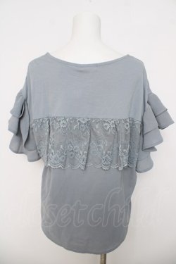 画像2: axes femme / 素材切替フリルプルオーバー  サックス Y-26-03-21-019-AX-TO-SZ-ZY