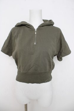 画像1: axes femme / ショート丈パーカー  カーキ Y-26-03-21-020-AX-TO-SZ-ZY