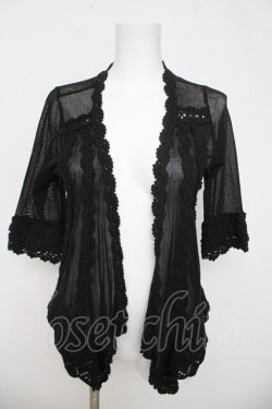 画像1: axes femme / ラメニット切り替えボレロ M 黒 Y-26-03-21-022-AX-TO-SZ-ZY